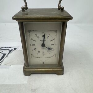 Vintage brass carriage clock by Bayard Made in France 8 Day  7 Jewel.